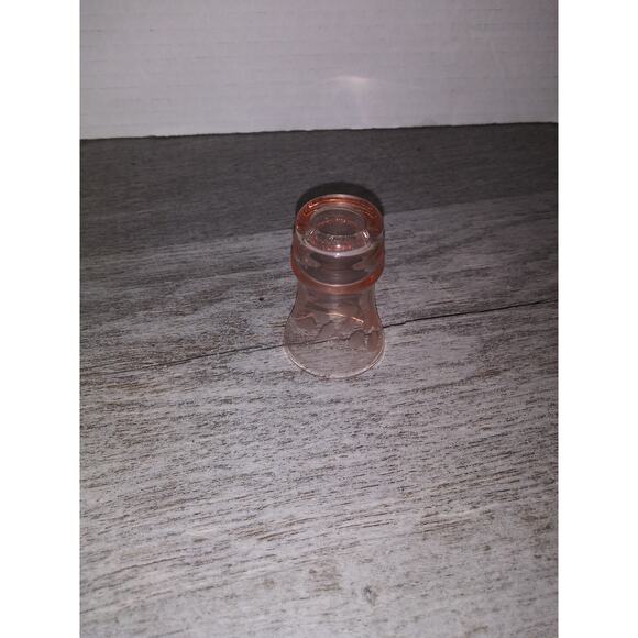 Etched Pink Depression Glass Cordial Flared Shot Glass - Picture 5 of 5